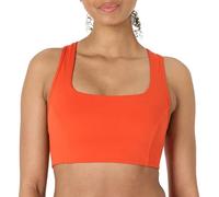 Amazon Essentials Reggiseno Sportivo Tecnico in FormFlex Morbidissimo, Sostegno Leggero, Scollo Quadrato, Schiena Olimpionica Donna, Ross Brillante, L