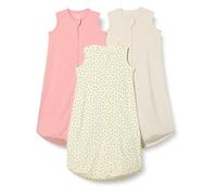 Amazon Essentials Sacco Nanna in Cotone, Coperta Indossabile, 0,5 TOG Unisex Bimbi, Pacco da 3, Pois/Righe/Rosato Opaco, 0-6 mesi