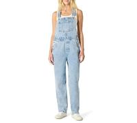 Amazon Essentials Salopette a Gamba Dritta in Denim Mediamente Elasticizzato, Vestibilità Comoda Donna, Lavaggio Blu Chiaro Con Ghiaccio, XXL