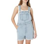 Amazon Essentials Salopette Corta in Denim, Mediamente Elasticizzata, con Spalline Regolabili, Vestibilità Comoda Donna