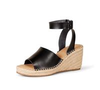 Amazon Essentials Sandali Espadrillas con Zeppa Comodi Donna, Nero, 39.5 EU