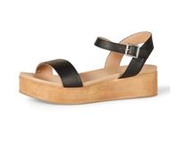 Amazon Essentials Sandalo Flatform a Due Fasce Donna, Nero, 42 EU