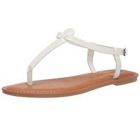 Amazon Essentials Sandalo Infradito Casual con Cinturino alla Caviglia Donna, Bianco, 43 EU Larga