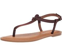 Amazon Essentials Sandalo Infradito Casual con Cinturino Alla Caviglia Donna, Marrone, 35 EU