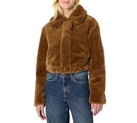 Amazon Essentials (Scelto da Demi) Giacca Corta in Pelliccia Sintetica con Colletto, Vestibilità Oversize Donna, Marrone, XXL