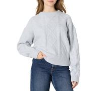 Amazon Essentials (Scelto da Demi) Maglione a Girocollo a Trecce, Vestibilità Comoda Donna, Grigio Chiaro Puntinato, L