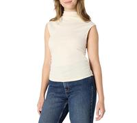 Amazon Essentials (Scelto da Demi) Top a Collo Alto Senza Maniche, Vestibilità Aderente Donna, Crema, L