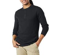 Amazon Essentials Serafino a Nido D’Ape a Maniche Lunghe Regular Fit Uomo, Nero, L
