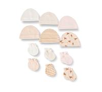 Amazon Essentials Set Berretti e Muffole da 12 Pezzi Unisex Bimbi, rosa/multicolore, 0-6 mesi