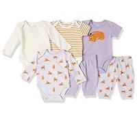 Amazon Essentials Set Corredino in Cotone Unisex Bimbi, Pacco da 6, Maculata/Multicolore/Righe/Tigrata, 24 Mesi