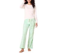 Amazon Essentials Set da Notte da Donna con Pantaloni in Flanella Leggera e Maglietta a Maniche Lunghe, Verde Menta Animali della Foresta, XL