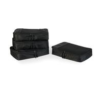 Amazon Essentials, Set di 4 Packing Cube, Accessori da Viaggio, Organizer per Bagagli con Doppia Cerniera, Parte Superiore in Rete, 100% Poliestere, Medium, Nero (in Precedenza Amazon Basics)