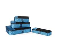 Amazon Essentials, Set di 4 Packing Cube, Accessori da Viaggio, Organizer per Bagagli con Doppia Cerniera, Parte Superiore in Rete, 100% Poliestere, S/M/L/Slim, Blu Cielo (in Precedenza Amazon Basics)