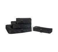 Amazon Essentials, Set di 4 Packing Cube, Accessori da Viaggio, Organizer per Bagagli con Doppia Cerniera, Parte Superiore in Rete, 100% Poliestere, S/M/L/Slim, Nero (in Precedenza Amazon Basics)