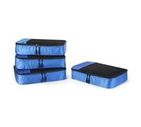Amazon Essentials, Set di 4 Packing Cube, Accessori da Viaggio, Organizer per Bagagli con Doppia Cerniera, Parte Superiore in Rete, 100% Poliestere, Medium, Blu (in Precedenza Amazon Basics)