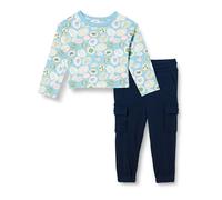 Amazon Essentials Set maglietta a maniche lunghe e pantaloni pull-on Bambine e ragazze, Blu Marino/Frutta, 5 anni