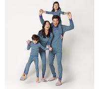 Amazon Essentials Set Pigiama in Maglia - colori fuori produzione Uomo, Blu Verde Righe, 4XL Plus