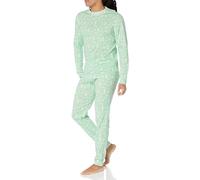 Amazon Essentials Set Pigiama in Maglia Uomo, Verde Menta Animali della Foresta, XS