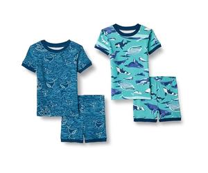 Amazon Essentials Set Pigiama Unisex per Bambini, in Cotone, Aderente, Motivo: Under The Sea, 8
