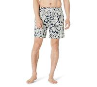 Amazon Essentials Shorts da Bagno da 18cm con Fodera Interna in Rete, Tasche, Chiusura con Coulisse Uomo, Blu Marino Folk Floral, L