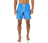 Amazon Essentials Shorts da Bagno da 18cm con Fodera Interna in Rete, Tasche, Chiusura con Coulisse Uomo, Blu Stampa Ancore, L