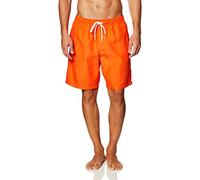 Amazon Essentials Shorts da Bagno da 23cm con Fodera Interna in Rete, Tasche, Chiusura con Coulisse Uomo, Arancione, L