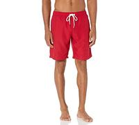 Amazon Essentials Shorts da Bagno da 23cm con Fodera Interna in Rete, Tasche, Chiusura con Coulisse Uomo, Rosso, L