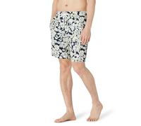 Amazon Essentials Shorts da Bagno da 23cm con Fodera Interna in Rete, Tasche, Chiusura con Coulisse Uomo, Blu Marino Folk Floral, L