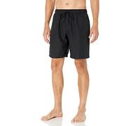 Amazon Essentials Shorts da Bagno da 23cm con Fodera Interna in Rete, Tasche, Chiusura con Coulisse Uomo, Nero, L
