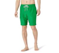 Amazon Essentials Shorts da Bagno da 23cm con Fodera Interna in Rete, Tasche, Chiusura con Coulisse Uomo, Verde Scuro, L