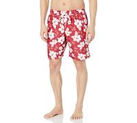 Amazon Essentials Shorts da Bagno da 23cm con Fodera Interna in Rete, Tasche, Chiusura con Coulisse Uomo, Rosso Fiori di Ibisco, L