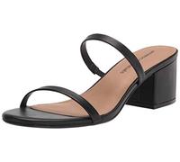 Amazon Essentials Slide con Tacco e Due Cinturini Sottili Donna, Nero, 44.5 EU