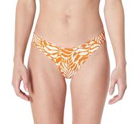 Amazon Essentials Slip Bikini a Gamba Alta Donna, Arancio Ruggine Palme Astratte, 46
