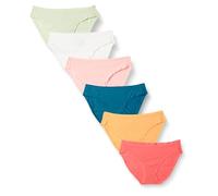 Amazon Essentials Slip Bikini in Cotone (Disponibile in Taglie Forti) Donna, Pacco da 6, Colori A Contrasto Graziosi, 44
