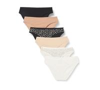 Amazon Essentials Slip Bikini in Cotone (Disponibile in Taglie Forti) Donna, Pacco da 6, Floreale/Multicolore, 48