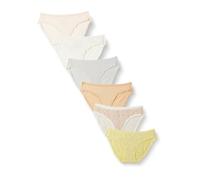 Amazon Essentials Slip Bikini in Cotone (Disponibile in Taglie Forti) Donna, Pacco da 6, Motivo Floreale Piccolo/Multicolore/Pois, 44