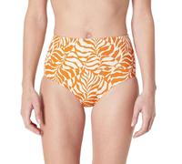 Amazon Essentials Slip da Bagno a Vita Alta Donna, Palme Astratte Arancione Ruggine, 44