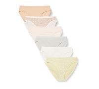 Amazon Essentials Slip da donna in cotone a gamba alta (disponibile in taglie forti), traspirante, confezione da 6, stampa animalier/floreale/multicolore, L