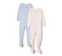 Amazon Essentials Sofia Grainge, pigiama unisex per bambini, in cotone, con piedi, confezione da 2, coniglietti/celeste, 18 mesi
