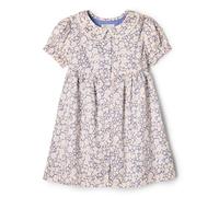 Amazon Essentials Sofia Grainge - Vestito da Bambina in Rasatello di Cotone con Colletto, Motivo Floreale Delicato Blu e Avorio, 3-6 Mesi