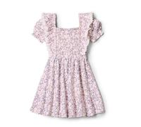 Amazon Essentials Sofia Grainge - Vestito in Maglia Ricamato, da Bambina, Motivo Floreale Delicato Blu Avorio, 4T