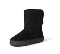 Amazon Essentials Stivaletto alla Caviglia in Shearling Donna, Nero Micro Scamosciato, 35.5 EU Larga