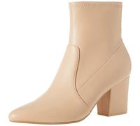 Amazon Essentials Stivali aderenti elasticizzati con tacco Donna, Beige Finta Pelle, 38 EU Larga