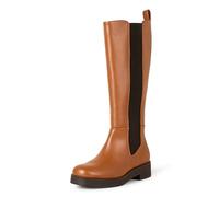 Amazon Essentials Stivali alti con soffietto Donna, Cammello, 44.5 EU
