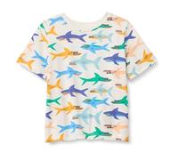 Amazon Essentials T-Shirt a Maniche Corte Bambini e ragazzi, Avorio Squali, 4 anni