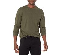 Amazon Essentials T-Shirt a Maniche Lunghe Regular Fit Uomo, Verde Oliva Puntinato, S