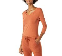 Amazon Essentials T-shirt da donna con scollo a V e maniche a 3/4 dalla vestibilità classica (disponibile in taglie forti), caramello, XL
