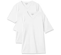 Amazon Essentials T-Shirt da Uomo Regular Fit a Maniche Corte con Scollo a V (Disponibile nelle Taglie Big & Tall), Confezione da 2, Bianco, 4XL