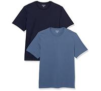 Amazon Essentials T-shirt da uomo regular fit girocollo a maniche corte, confezione da 2, blu scuro/blu navy, XL