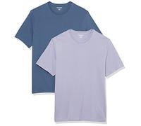 Amazon Essentials T-shirt da uomo regular fit girocollo a maniche corte, confezione da 2, lavanda/blu lavato, S